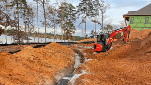 Septic install at home on Lake Keowee in South Carolina